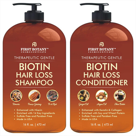 Biotin Hair Growth Shampoo Conditioner Set By First Botany